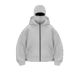 Zip-Up Hoodie With Mask Over Head