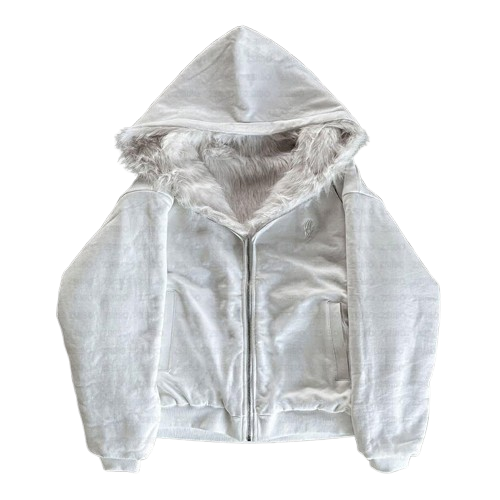 Zip-Up Hoodie With Reversible Fur