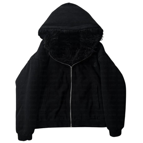Zip-Up Hoodie With Reversible Fur