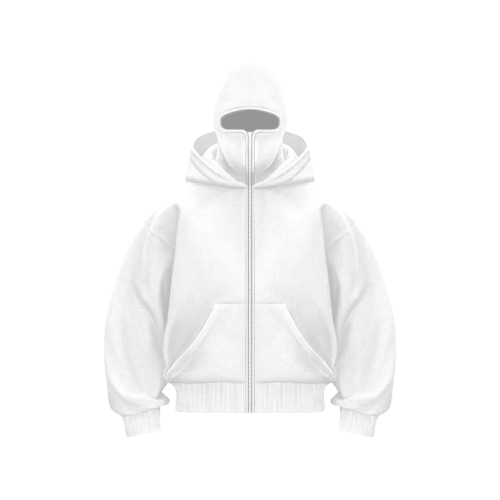 Zip-Up Hoodie With Mask Over Head