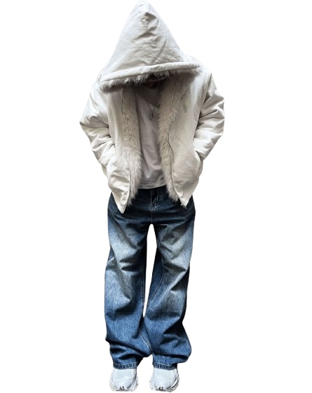 Zip-Up Hoodie With Reversible Fur