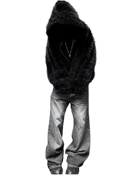 Zip-Up Hoodie With Reversible Fur